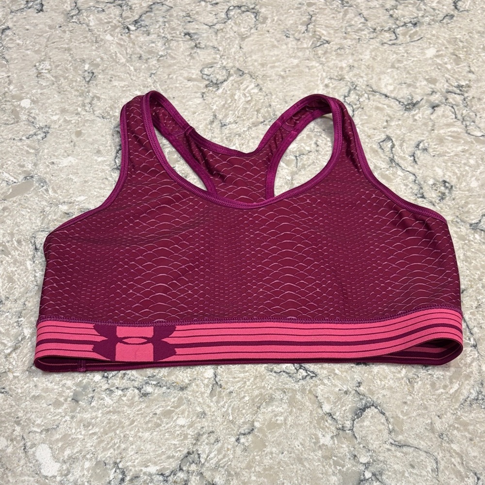 Under Armour Women's Maroon and Pink Sports Bra